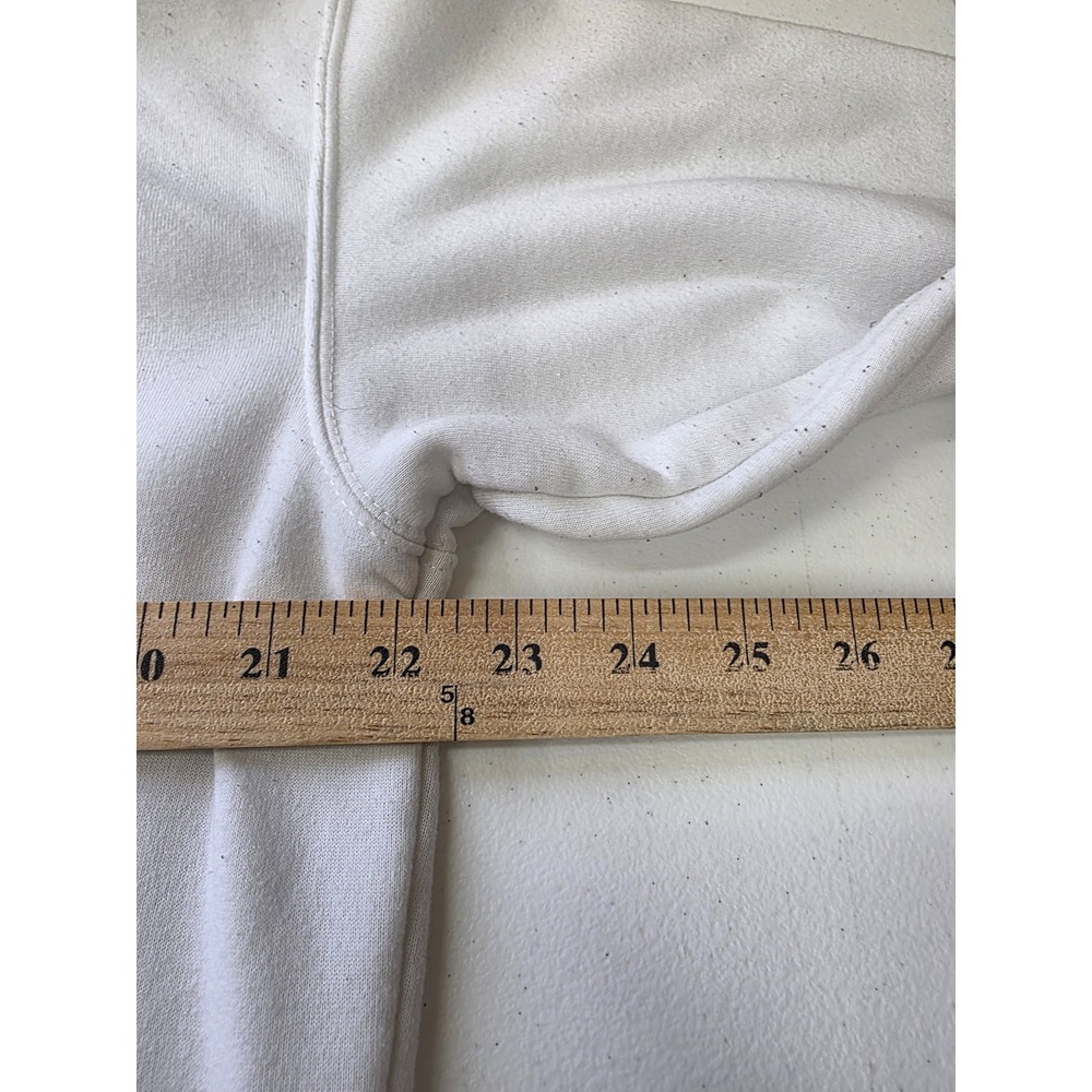 Vivre La Vie Womens White Butterfly Patch Hoodie Sweatshirt Size Large Blue Bead - Picture 7 of 7